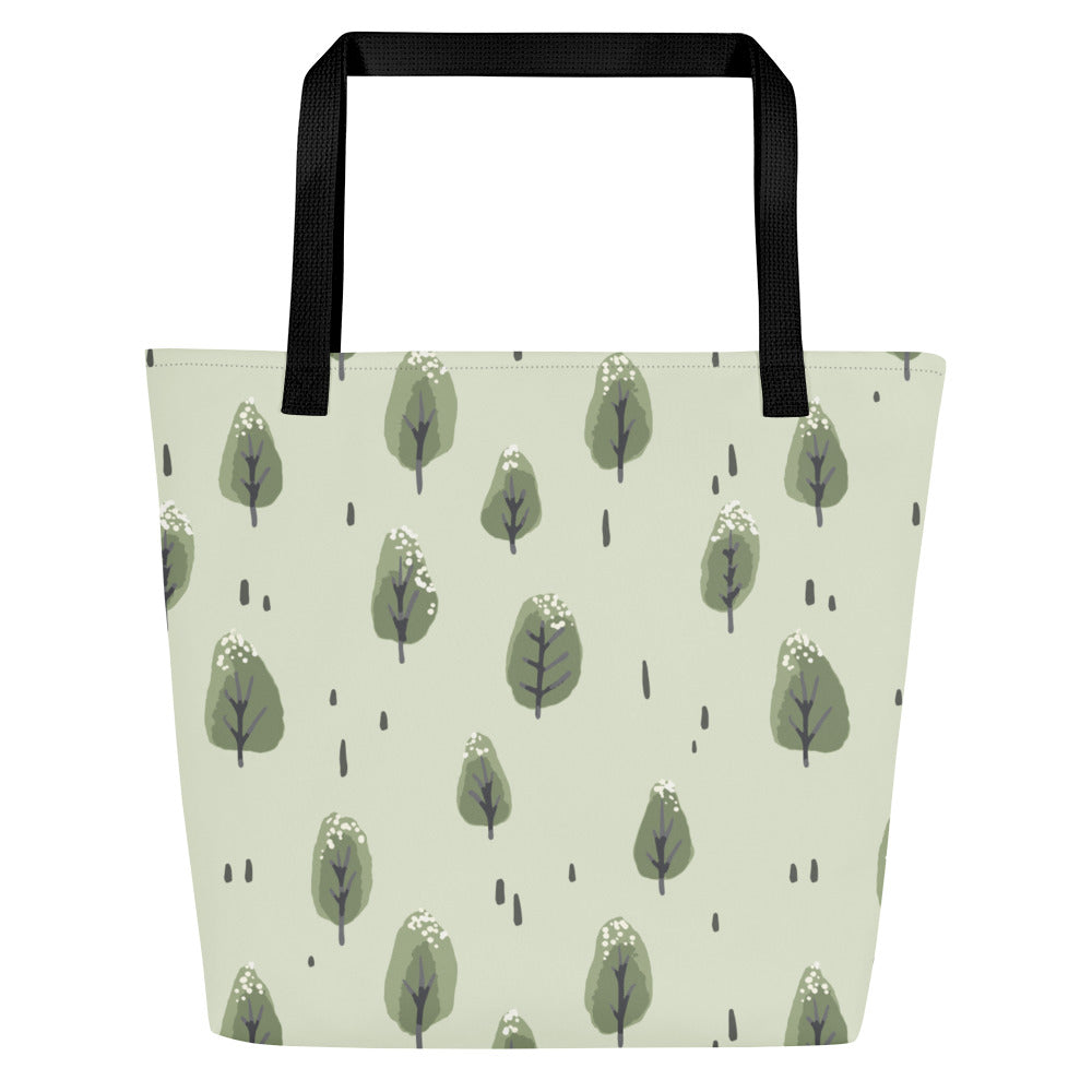 All-Over Print Large Tote Bag - Winter Trees