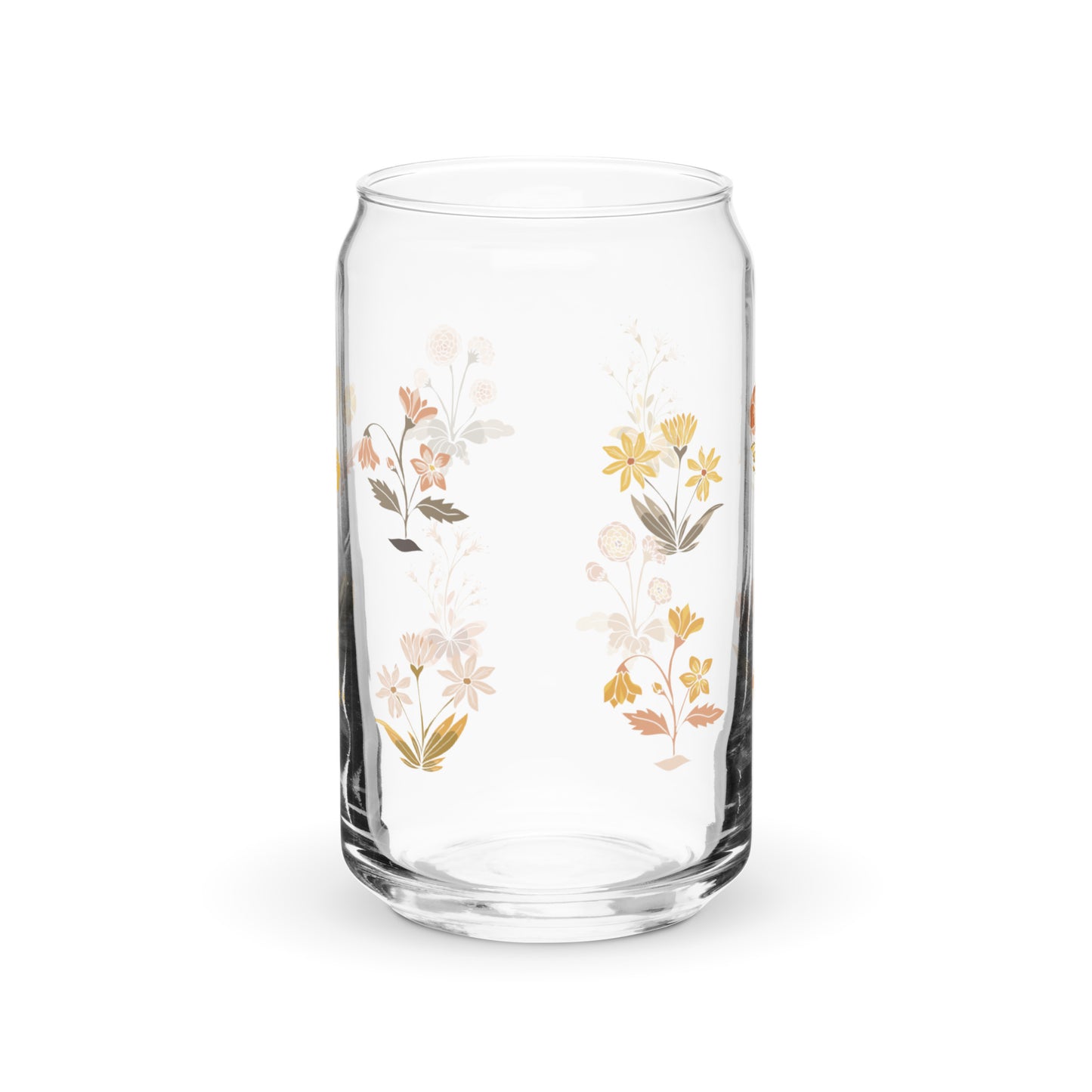 16oz can-shaped glass - fields aflower (autumn)