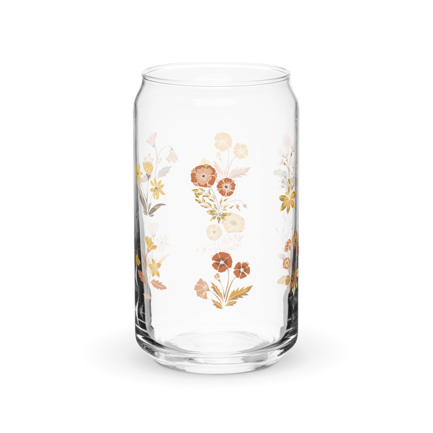 16oz can-shaped glass - fields aflower (autumn)