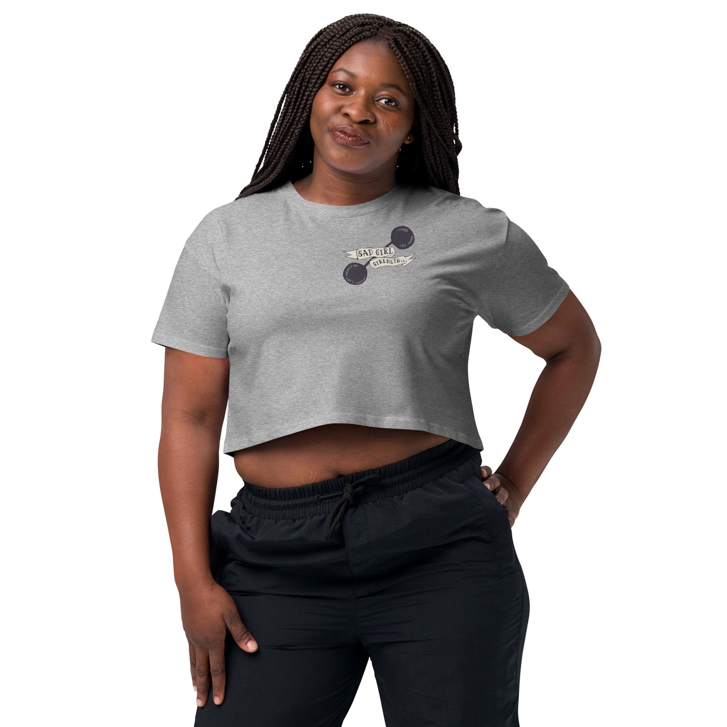 Sad Girl Strength Crop - back design (s-xl, multiple colors)
