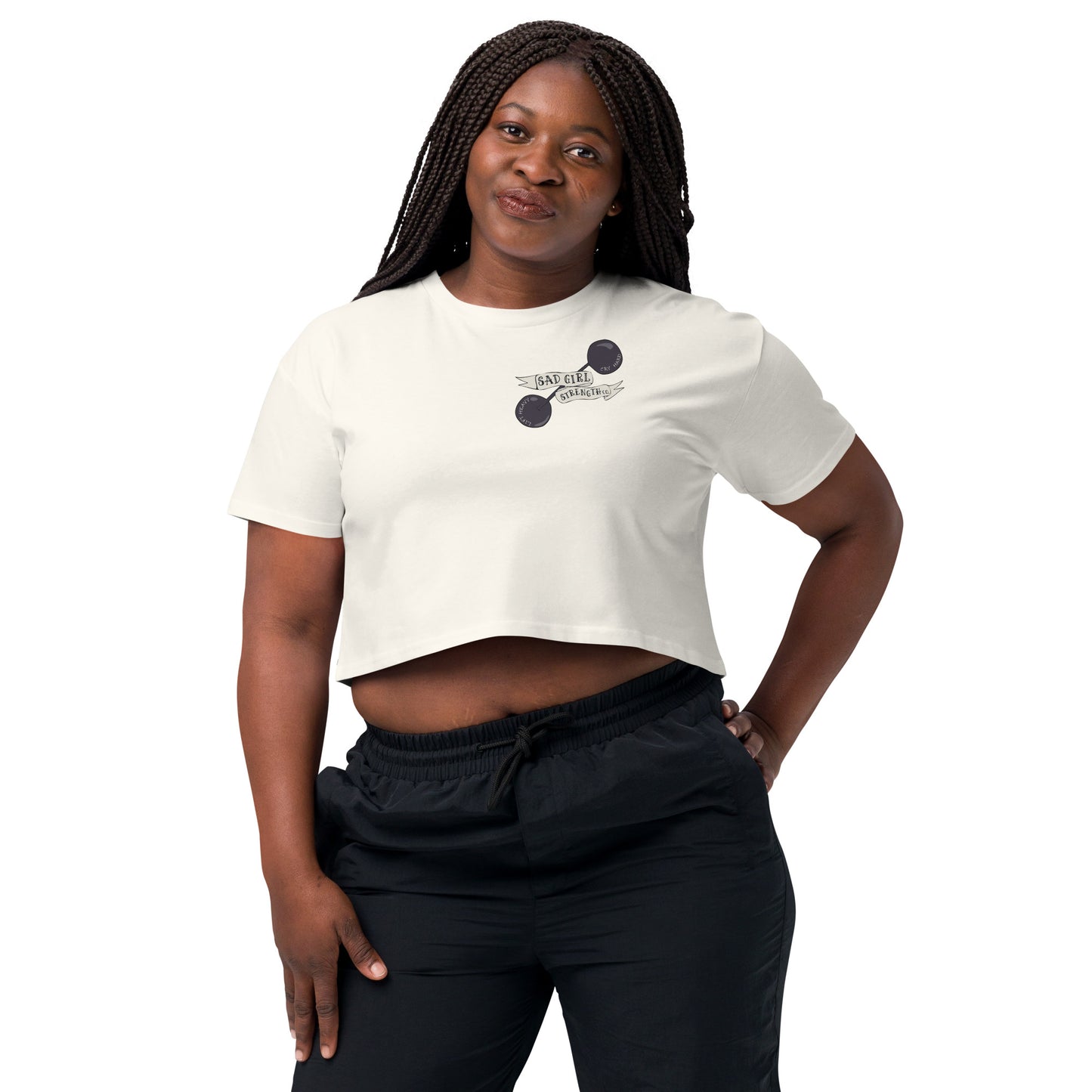 Sad Girl Strength Crop - back design (s-xl, multiple colors)