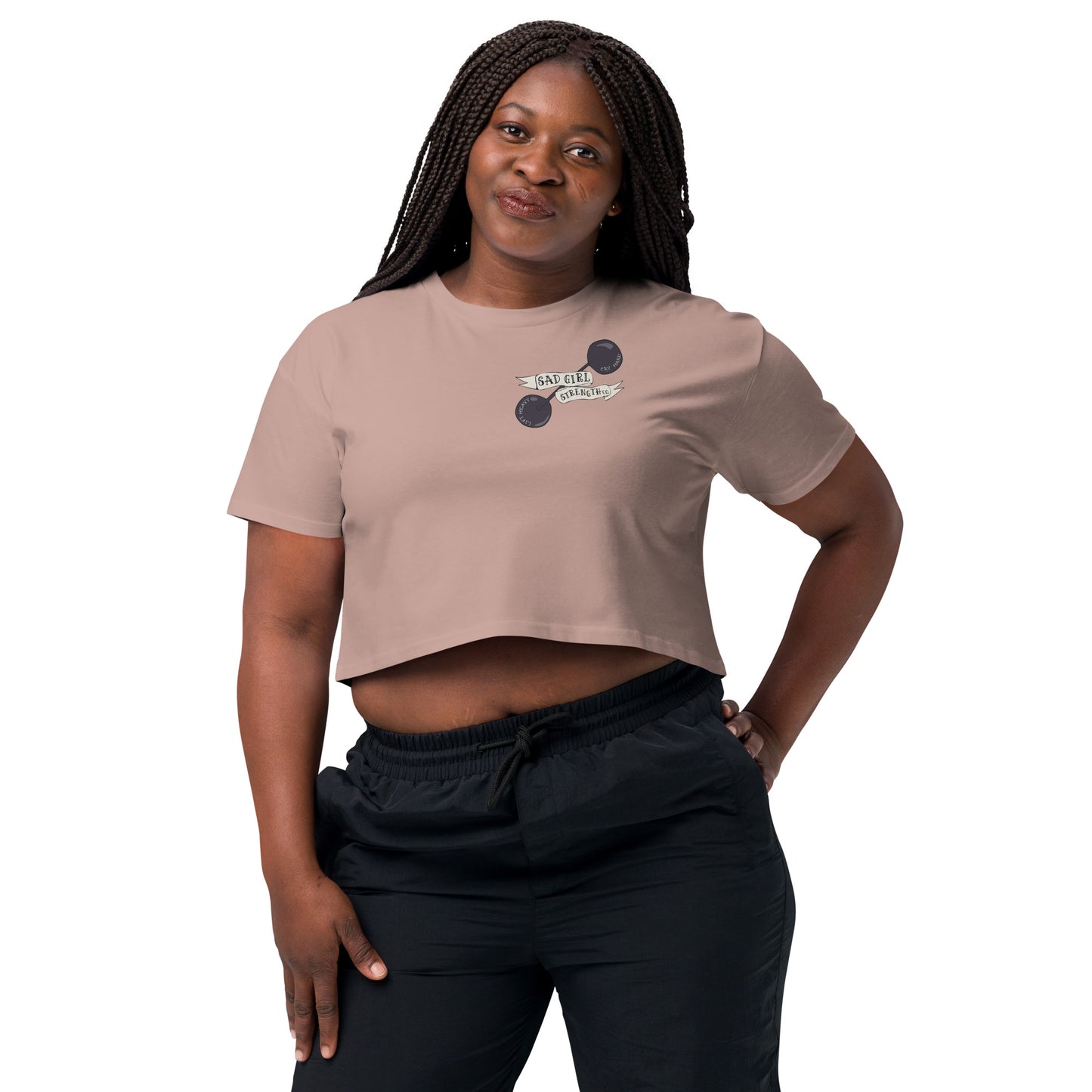 Sad Girl Strength Crop - back design (s-xl, multiple colors)