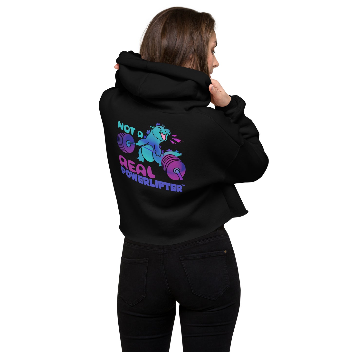 Not A Real Powerlifter crop hoodie