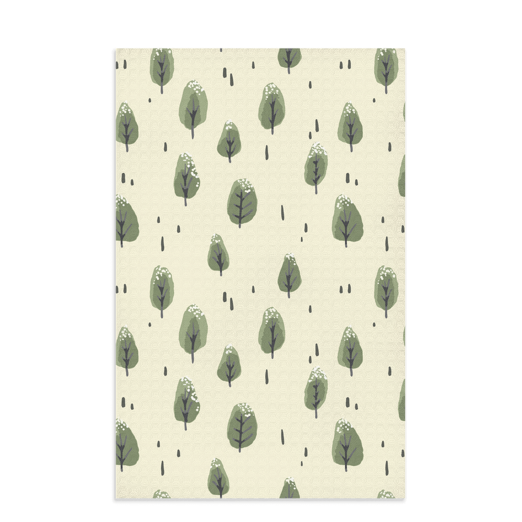 Winter Trees (cream) - 16x25" waffle texture kitchen/hand towel