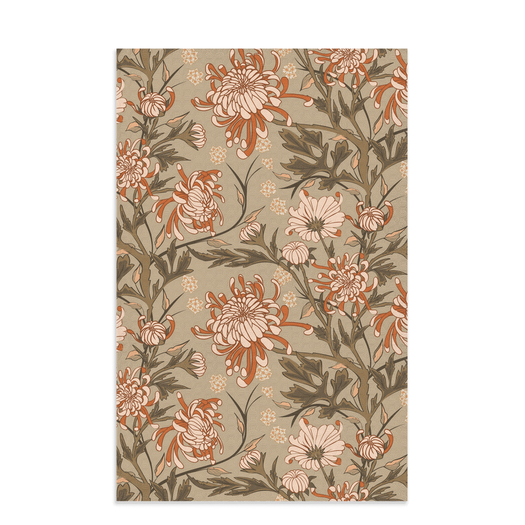 chrysanthemum reverie (pink)- 16x25" waffle texture kitchen/hand towel