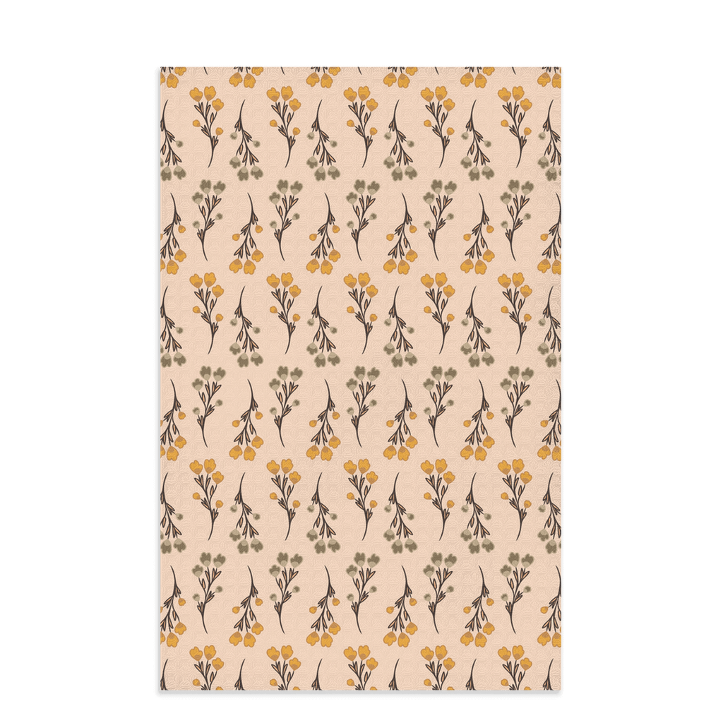 Sprig (pink) - 16x25" waffle texture kitchen/hand towel