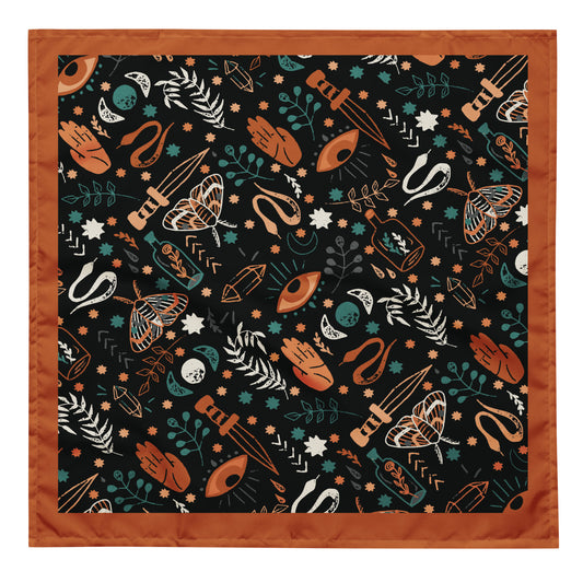 All-over print bandana - Esoteric Ephemera- Black