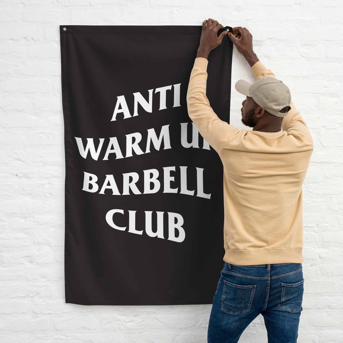 Anti-Warmup Barbell Club Gym Flag