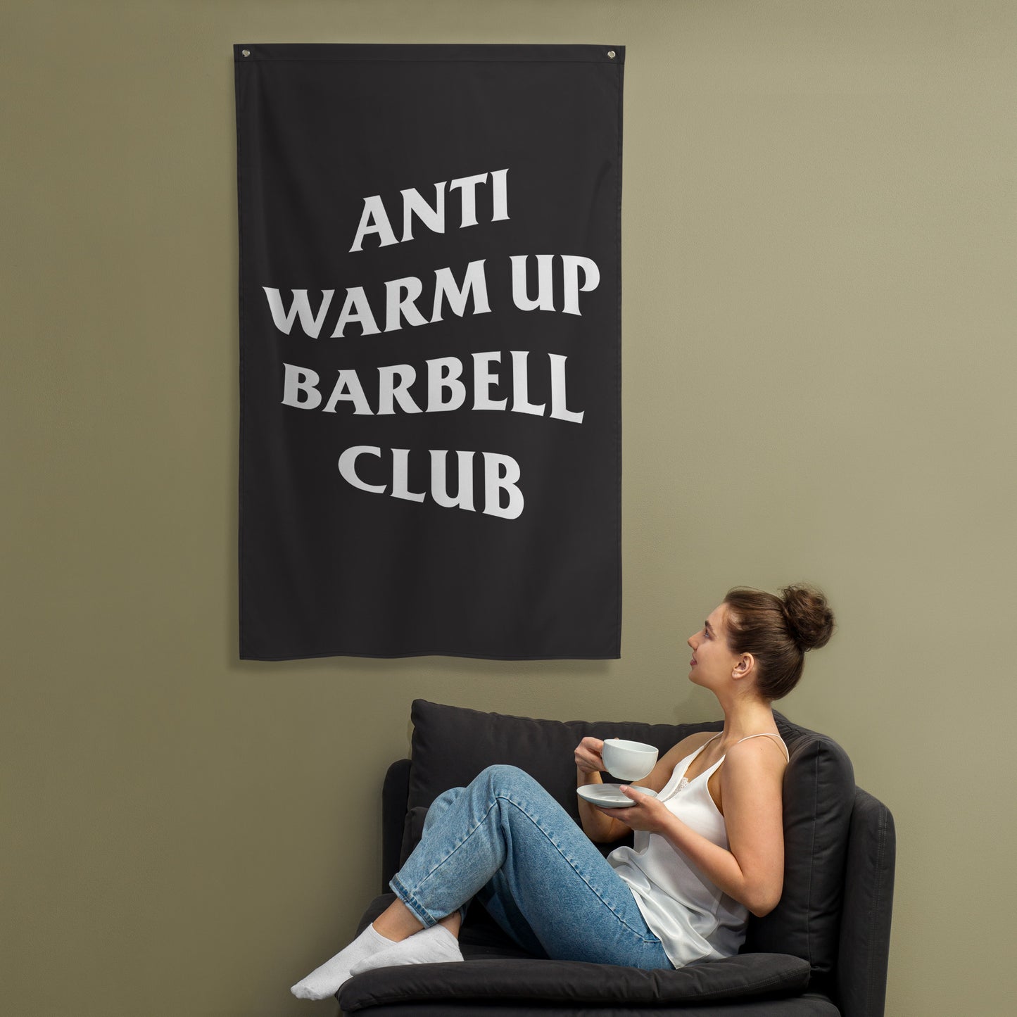 Anti-Warmup Barbell Club Gym Flag