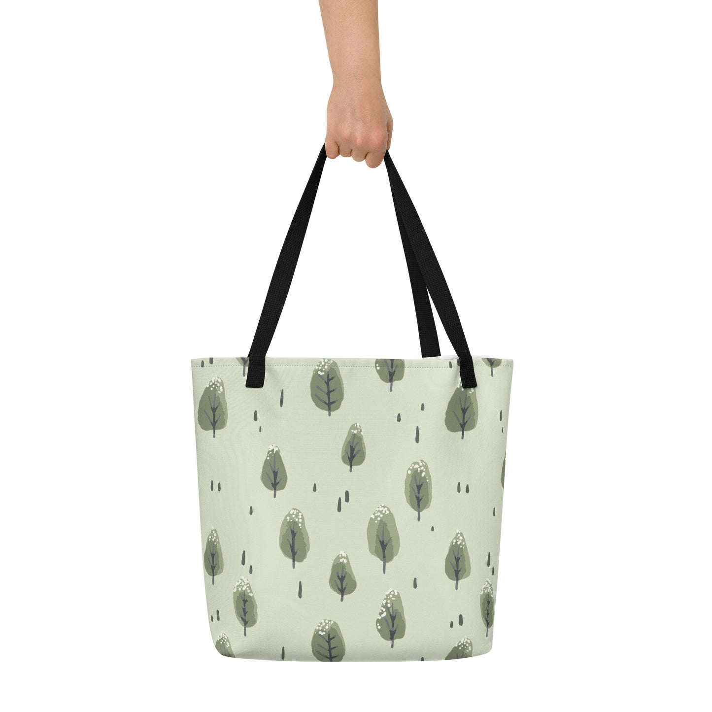 All-Over Print Large Tote Bag - Winter Trees