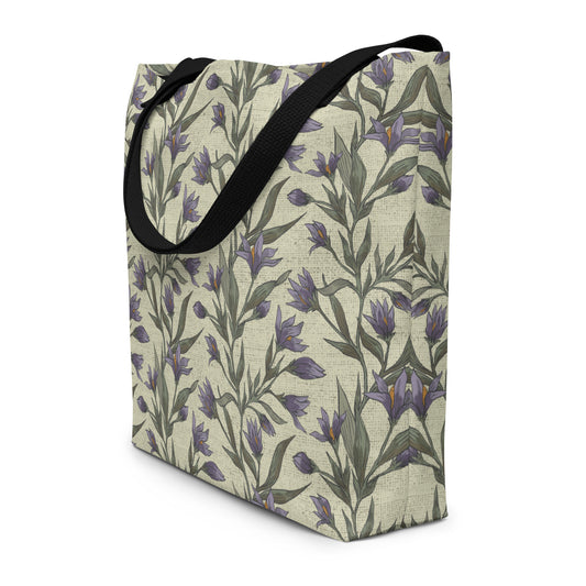 All-Over Print Large Tote Bag - once upon a garden (purple)