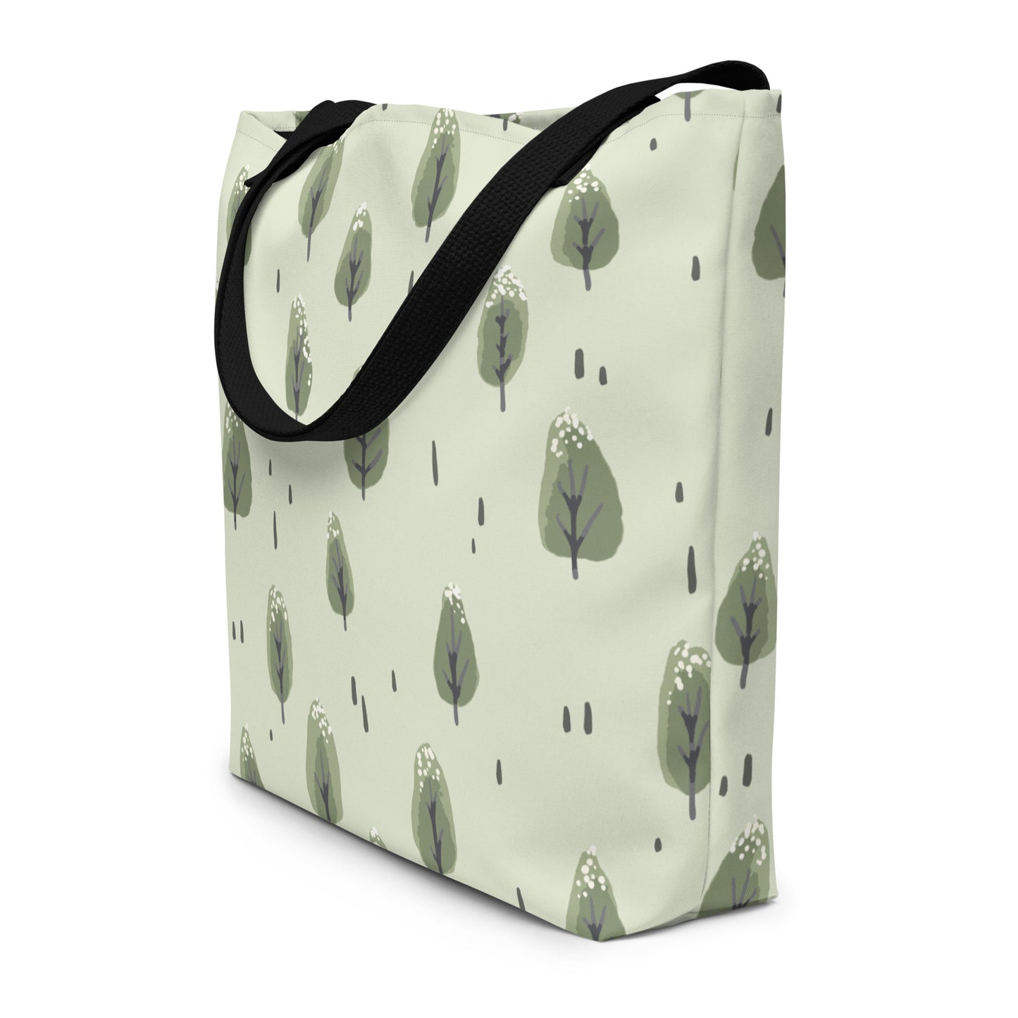 All-Over Print Large Tote Bag - Winter Trees