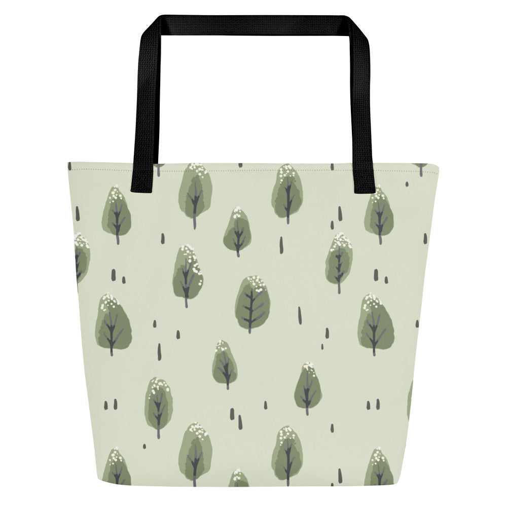 All-Over Print Large Tote Bag - Winter Trees