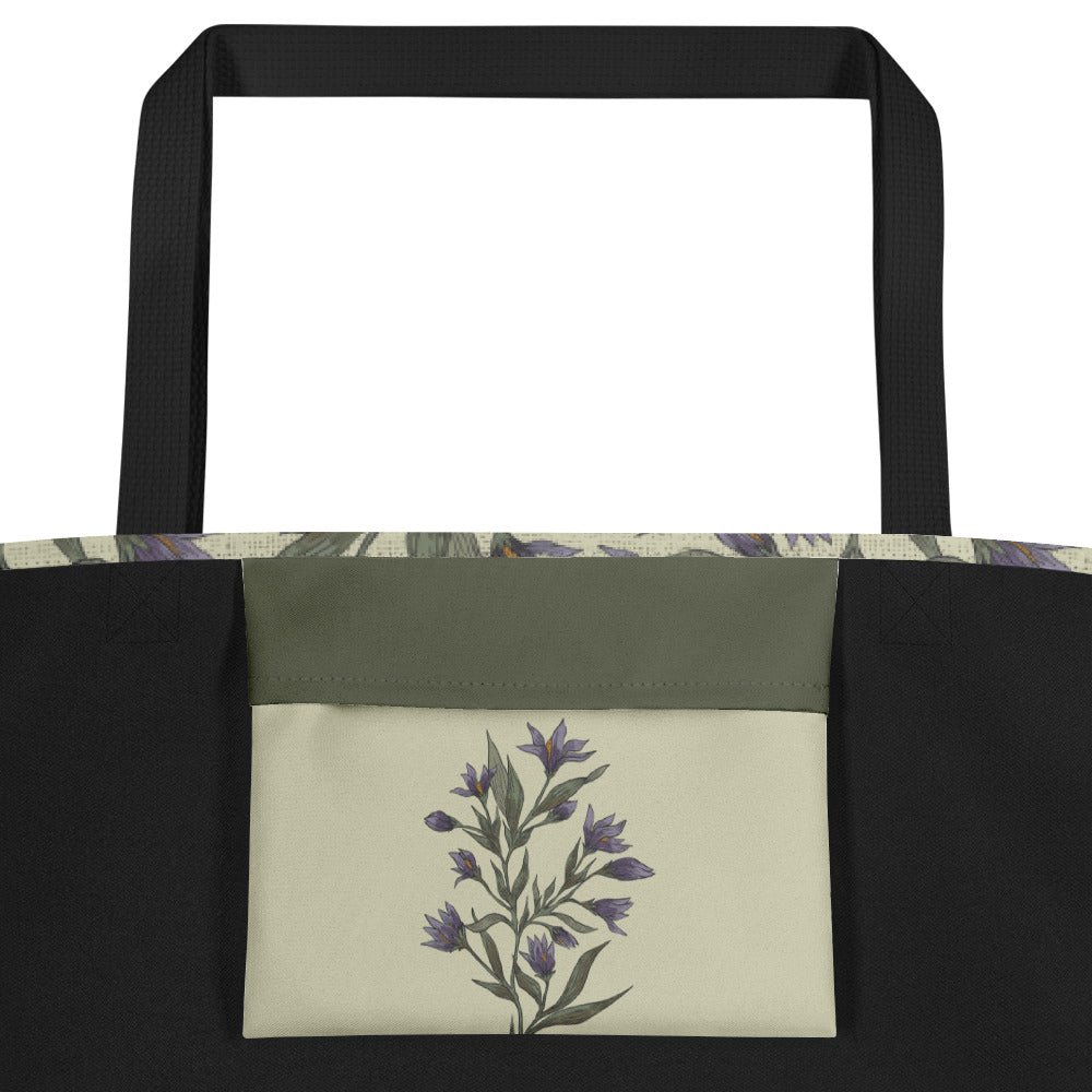 All-Over Print Large Tote Bag - once upon a garden (purple)