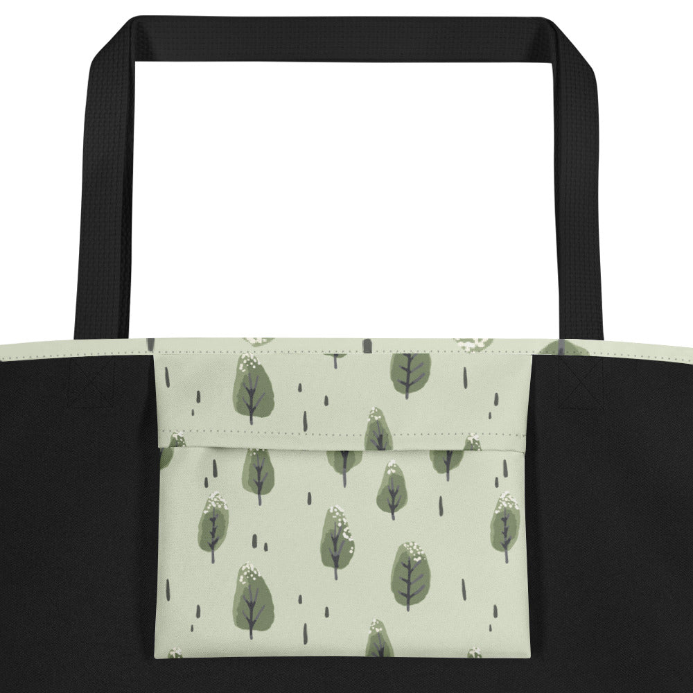 All-Over Print Large Tote Bag - Winter Trees