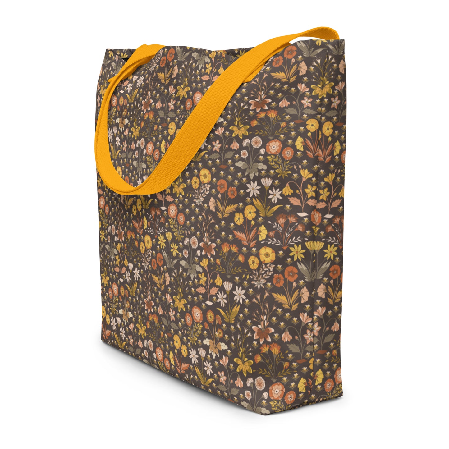 All-Over Print Large Tote Bag - fields aflower (autumn)