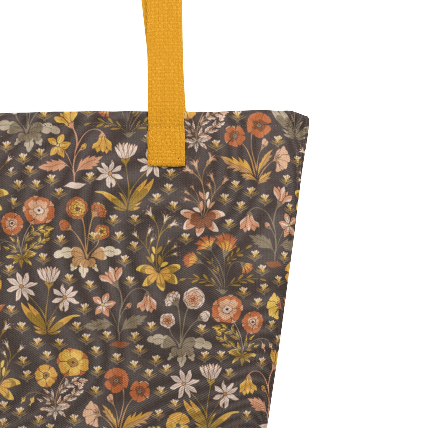 All-Over Print Large Tote Bag - fields aflower (autumn)