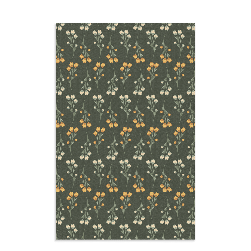 Sprig (green) - 16x25" waffle texture kitchen/hand towel