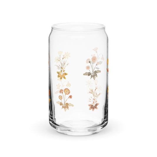 16oz can-shaped glass - fields aflower (autumn)