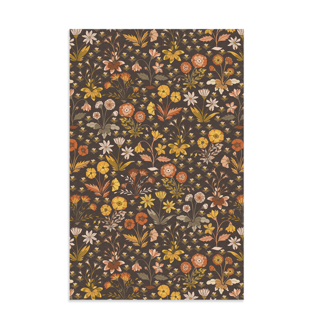 Fields Aflower (autumn) - 16x25" waffle texture kitchen/hand towel