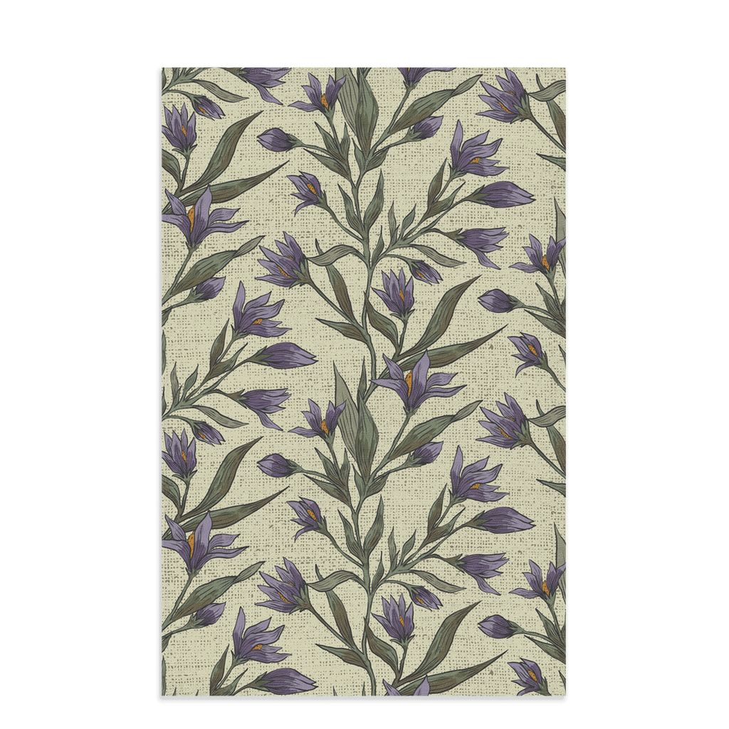 once upon a garden (purple)- 16x25" waffle texture kitchen/hand towel