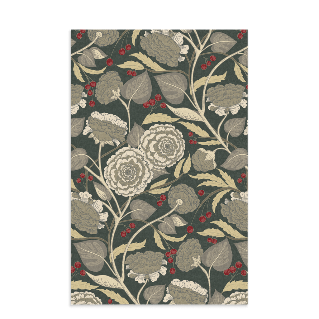 late bloomer (winter) - 16x25" waffle texture kitchen/hand towel