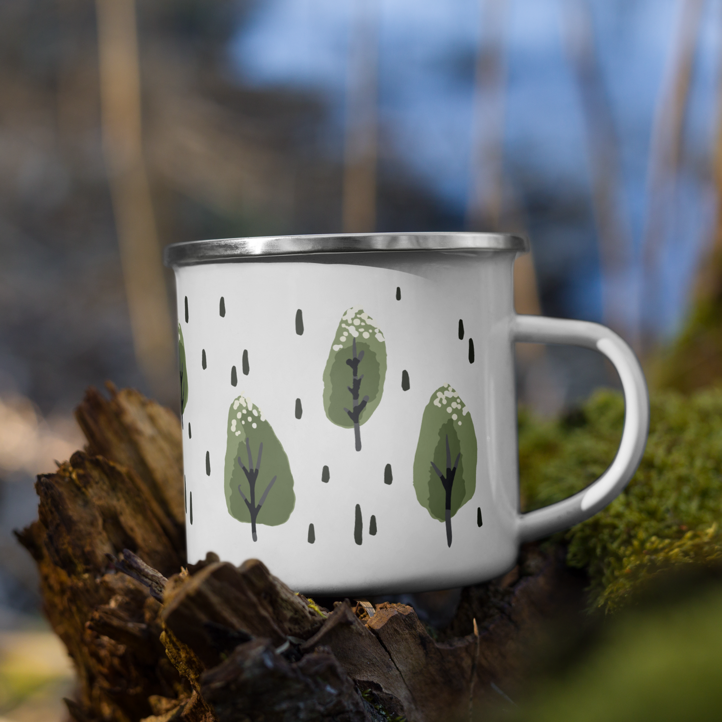 Enamel Mug - Winter Trees