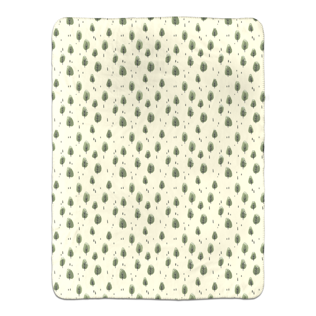 winter trees (cream)- fleece sherpa blanket (2 sizes)