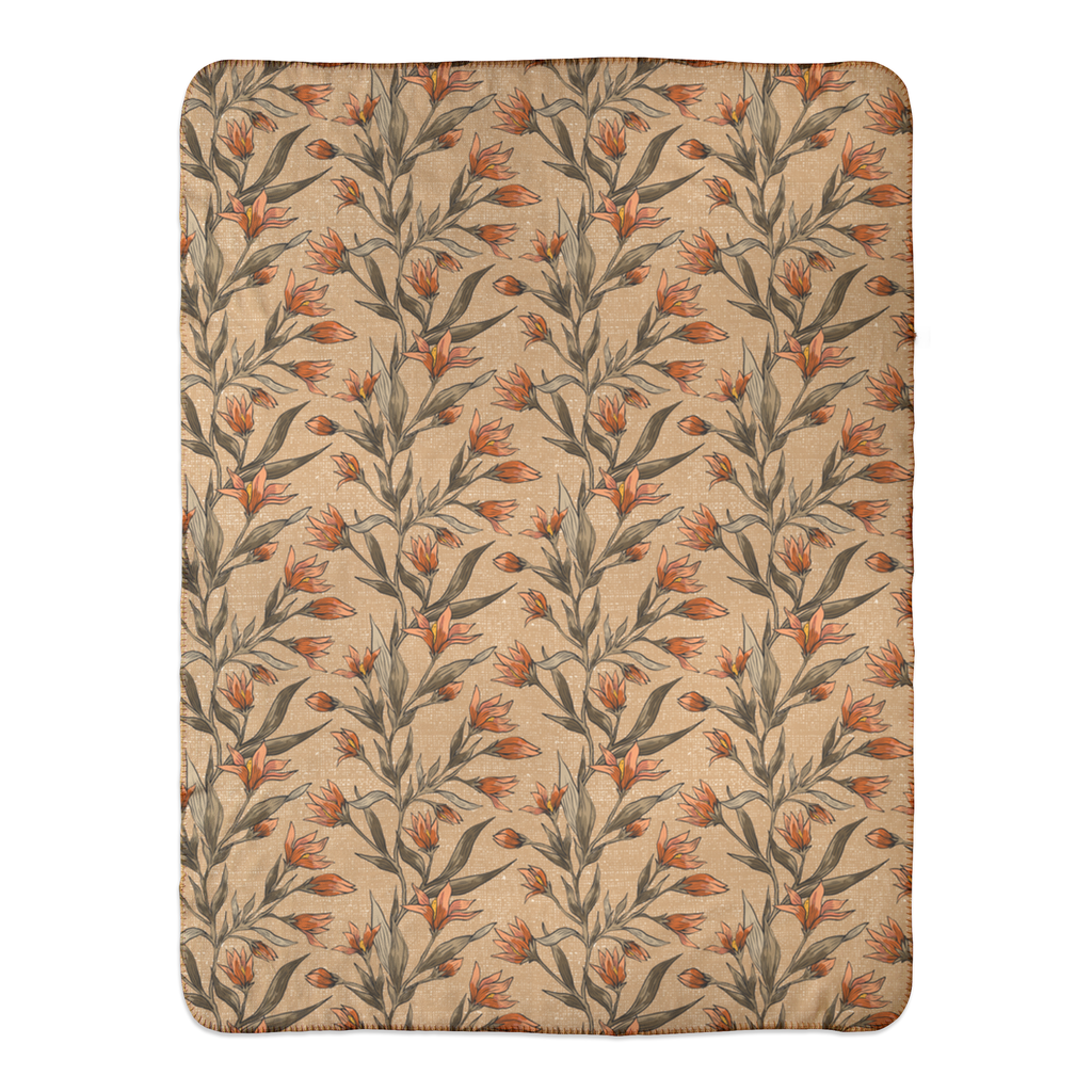 once upon a garden (coral) fleece sherpa blanket (2 sizes)