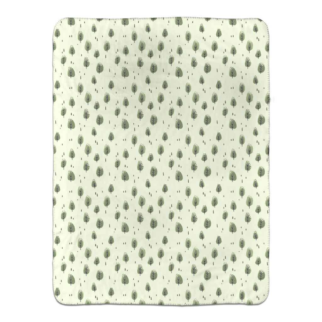 winter trees (green)- fleece sherpa blanket (2 sizes)