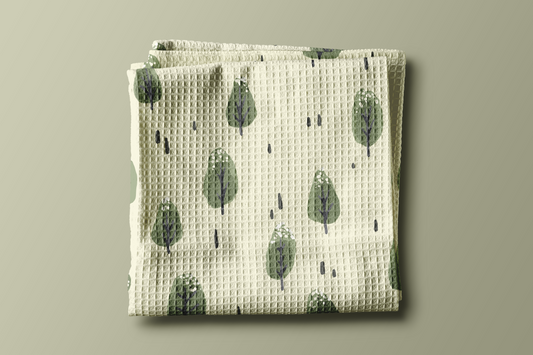 Winter Trees (cream) - 16x25" waffle texture kitchen/hand towel