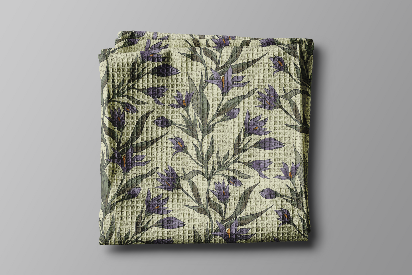 once upon a garden (purple)- 16x25" waffle texture kitchen/hand towel