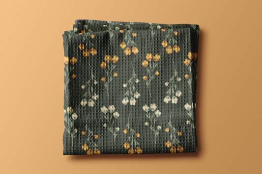 Sprig (green) - 16x25" waffle texture kitchen/hand towel