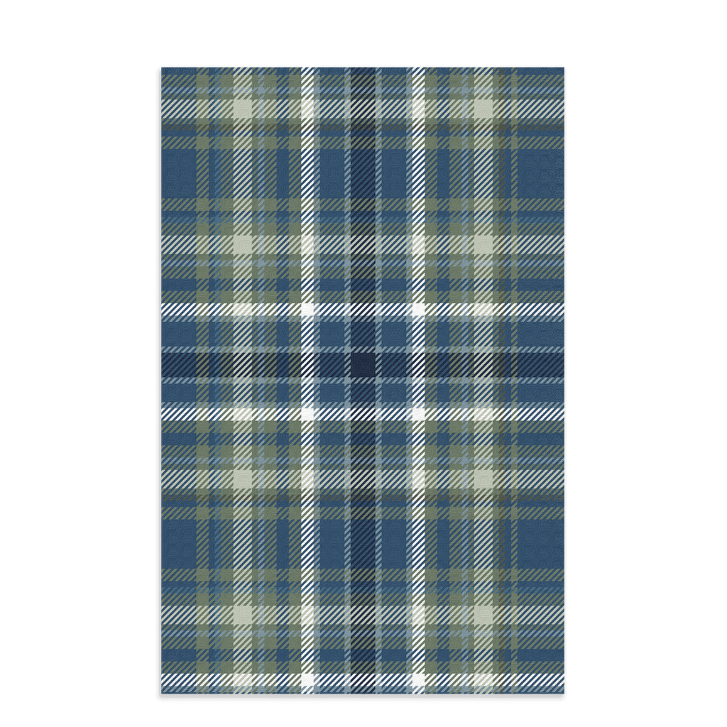 perfect plaid (cool) - 16x25" waffle texture kitchen/hand towel