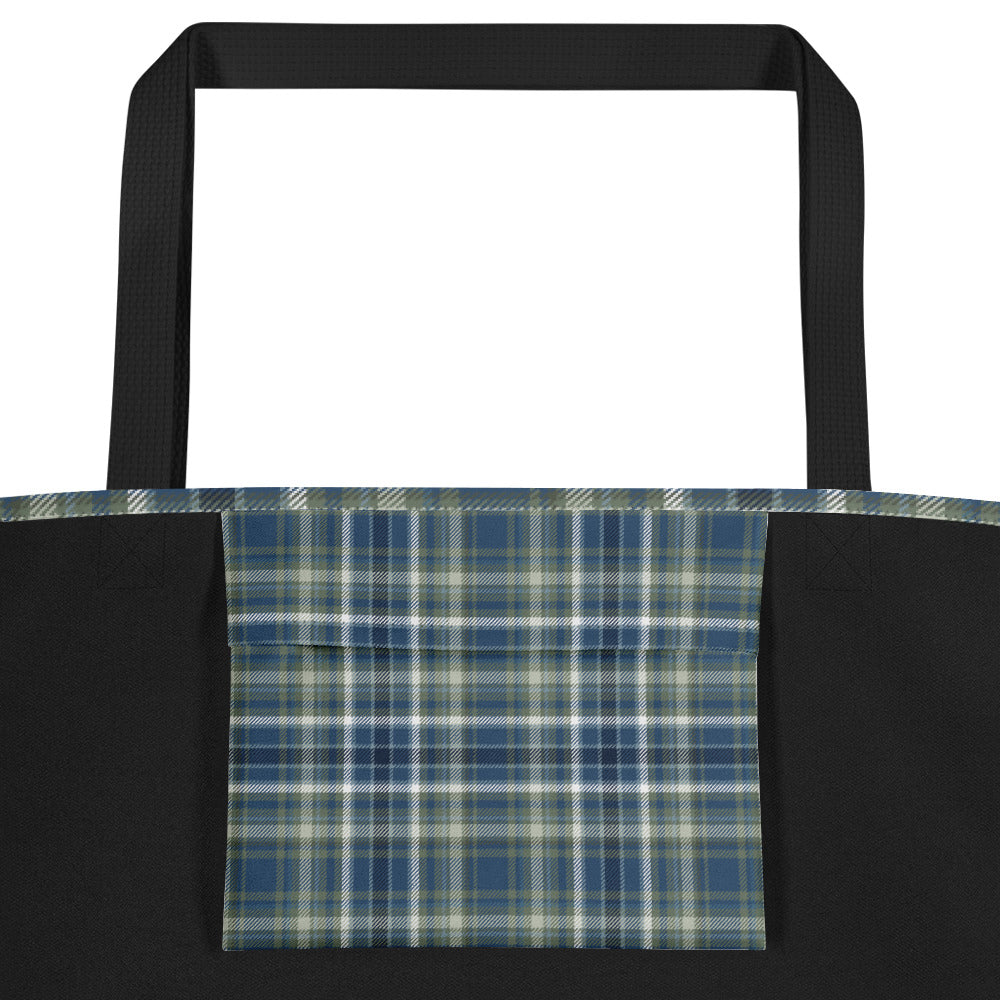 perfect plaid (cool) - large tote bag