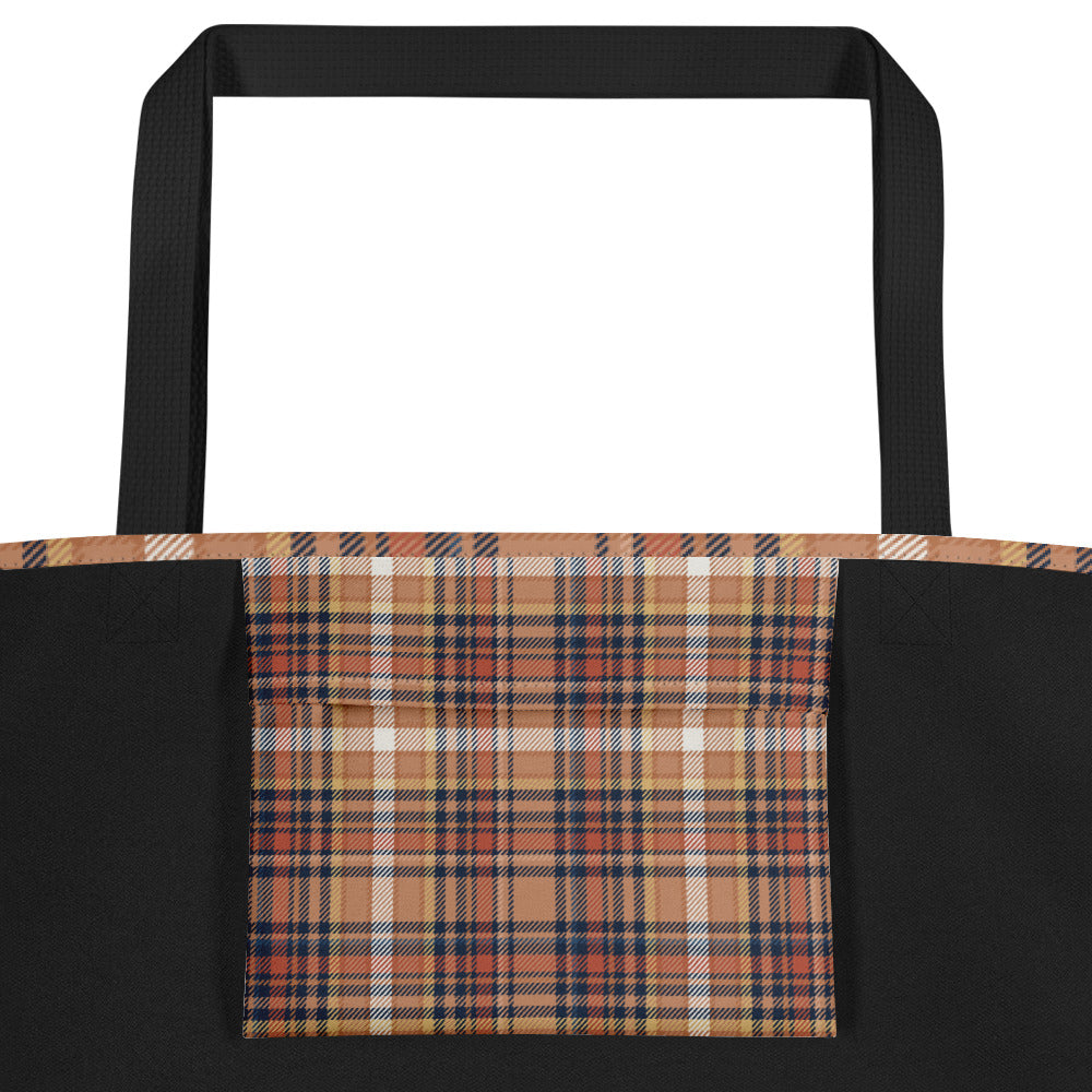 perfect plaid (warm) - large tote bag