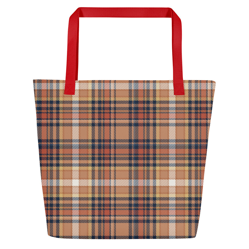 perfect plaid (warm) - large tote bag