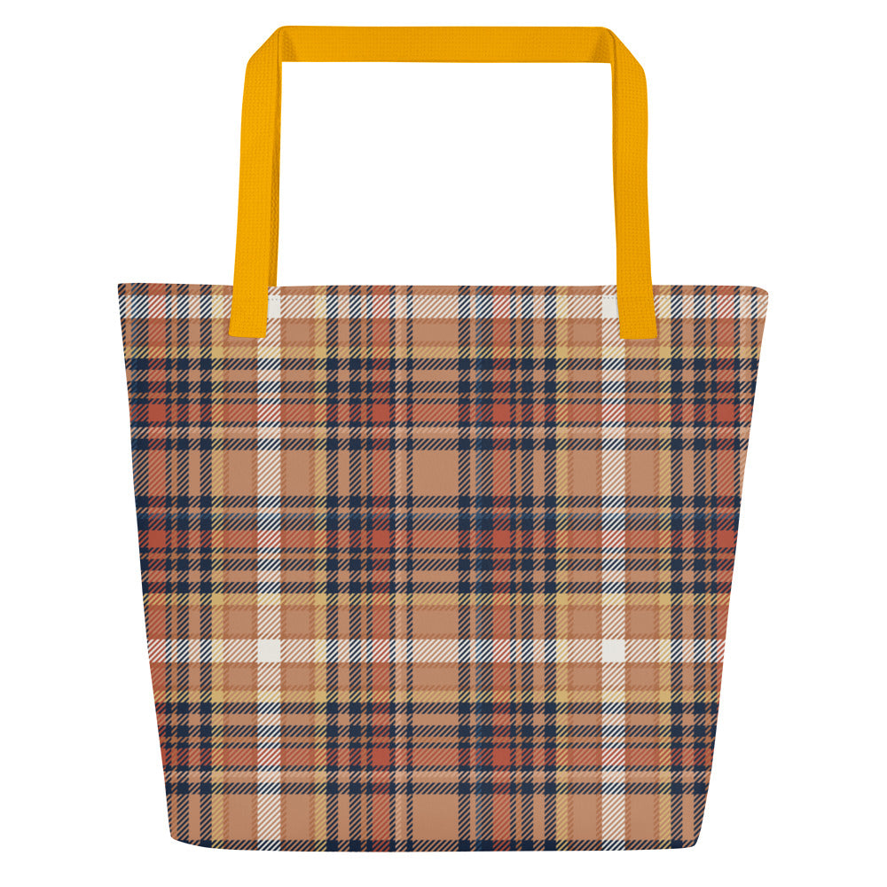 perfect plaid (warm) - large tote bag