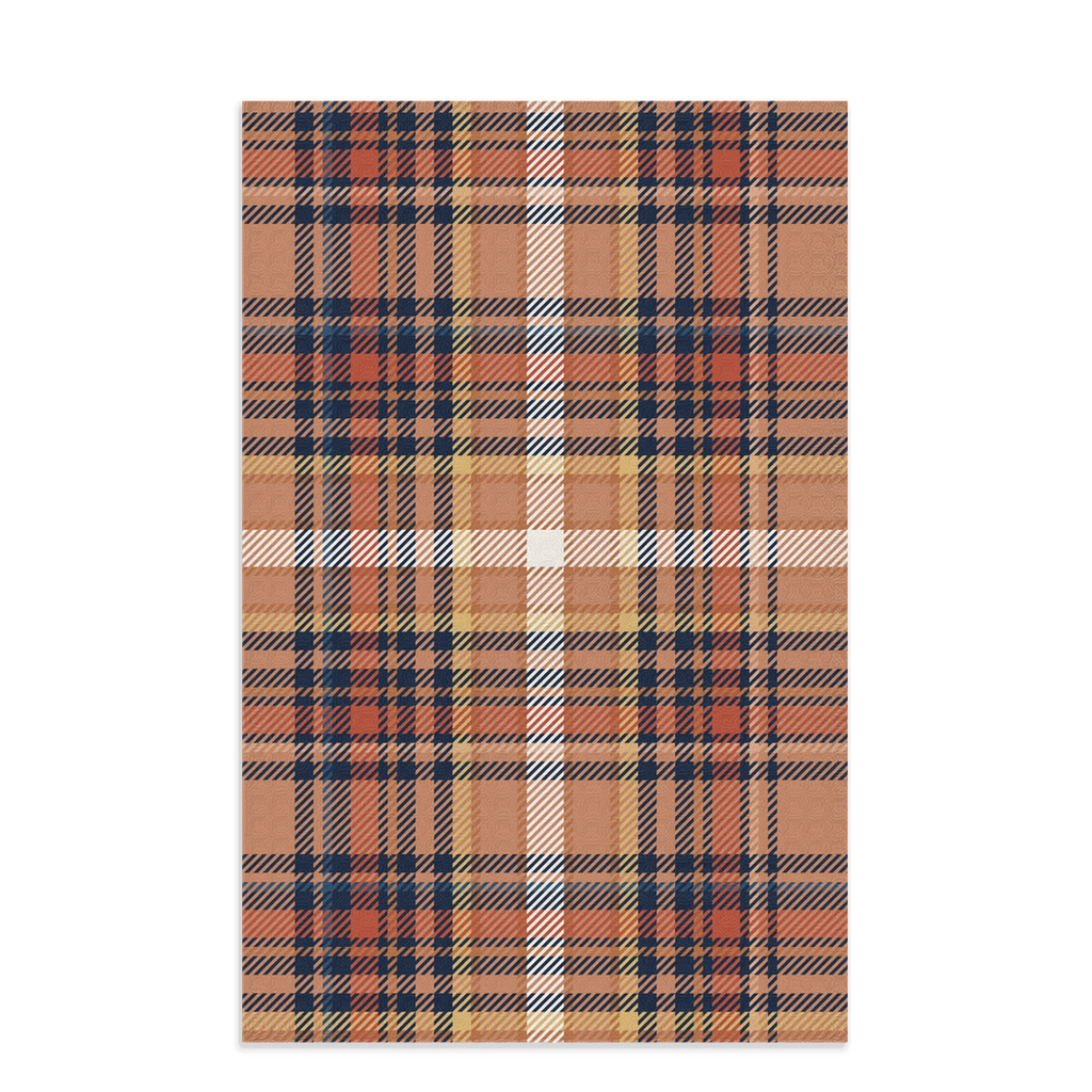 perfect plaid (warm) - 16x25" waffle texture kitchen/hand towel