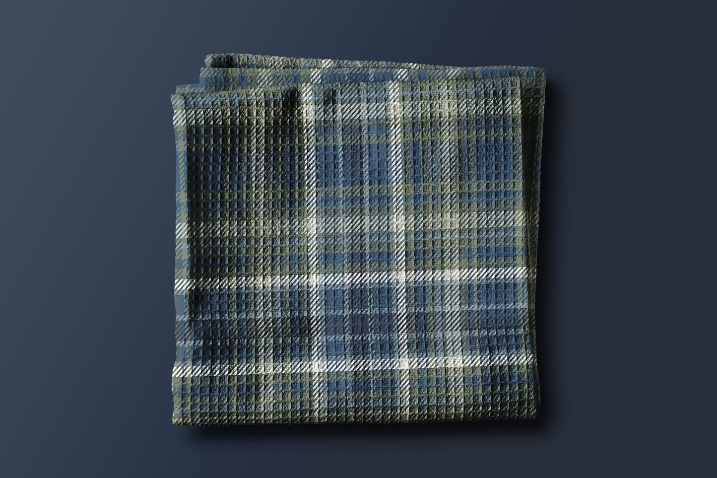 perfect plaid (cool) - 16x25" waffle texture kitchen/hand towel