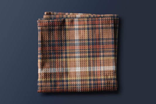 perfect plaid (warm) - 16x25" waffle texture kitchen/hand towel