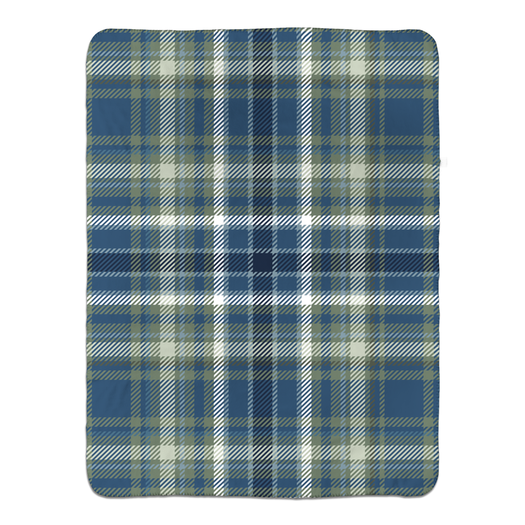 perfect plaid (cool)- sherpa blanket (2 sizes)