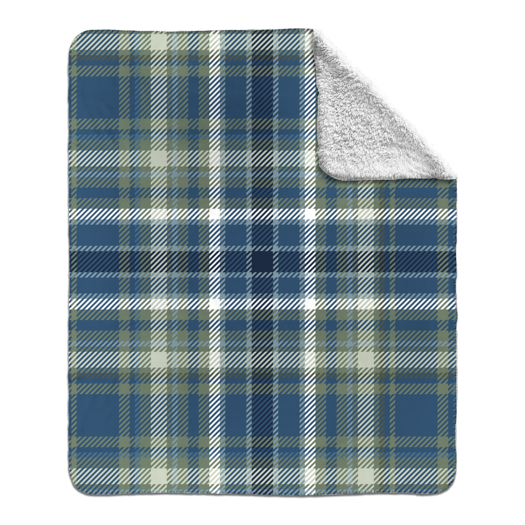 perfect plaid (cool)- sherpa blanket (2 sizes)